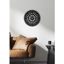 Artroya Gearwheel Duvar Saati -Ev Dekorasyon - 40 X 40 - Cm - Siyah - Clock-065