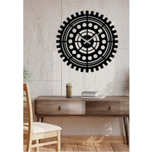 Artroya Gearwheel Duvar Saati -Ev Dekorasyon - 40 X 40 - Cm - Siyah - Clock-065