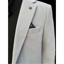 Açık Kahverengi Petek Dokulu Erkek Blazer Spor Ceket