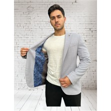 Açık Kahverengi Petek Dokulu Erkek Blazer Spor Ceket