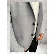 Açık Kahverengi Petek Dokulu Erkek Blazer Spor Ceket