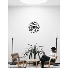 Artroya Mandala Metal Duvar Saati -Ev Dekorasyon - 50 X 50 - Cm - Siyah - Clock-157