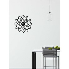 Artroya Mandala Metal Duvar Saati -Ev Dekorasyon - 50 X 50 - Cm - Siyah - Clock-157