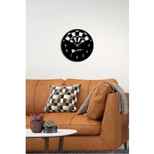 Artroya Dart Metal Duvar Saati -Ev Dekorasyon - 50 X 50 - Cm - Siyah - Clock-238
