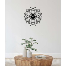 Artroya Mandala Metal Duvar Saati   -Ev Dekorasyon - 50 X 50 - Cm - Siyah - Clock-129