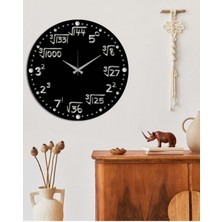 Artroya Matematik Metal Duvar Saati -Ev Dekorasyon - 40 X 40 - Cm - Siyah - Clock-230