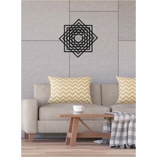 Artroya Mandala Metal Duvar Saati   -Ev Dekorasyon - 50 X 50 - Cm - Siyah - Clock-120