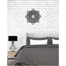 Artroya Mandala Metal Duvar Saati   -Ev Dekorasyon - 50 X 50 - Cm - Siyah - Clock-120