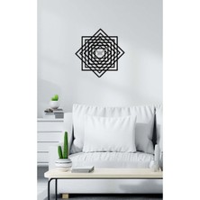 Artroya Mandala Metal Duvar Saati   -Ev Dekorasyon - 50 X 50 - Cm - Siyah - Clock-120