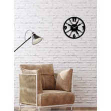 Artroya Text&Number Metal Duvar Saati -Ev Dekorasyon - 50 X 50 - Cm - Siyah - Clock-267