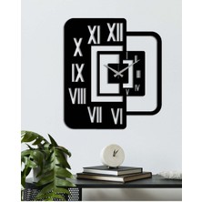 Artroya Modern Roma Metal Duvar Saati   -Ev Dekorasyon - 50 X 44 - Cm - Siyah - Clock-242