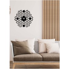 Artroya Petekli Metal Duvar Saati   -Ev Dekorasyon - 50 X 46 - Cm - Siyah - Clock-121