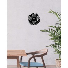 Artroya Butterfly Metal Duvar Saati   -Ev Dekorasyon - 50 X 50 - Cm - Siyah - Clock-232
