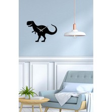 Artroya T-Rex Metal Duvar Saati -Ev Dekorasyon - 30 X 42 - Cm - Siyah - Clock-099