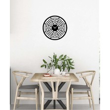 Artroya Labirent Metal Duvar Saati -Ev Dekorasyon - 50 X 50 - Cm - Siyah - Clock-132