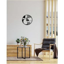 Artroya Modern Art Metal Duvar Saati   -Ev Dekorasyon - 50 X 50 - Cm - Siyah - Clock-217