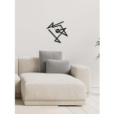 Artroya Modern Art Metal Duvar Saati   -Ev Dekorasyon - 40 X 40 - Cm - Siyah - Clock-174