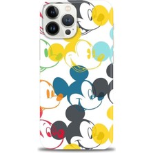 iPhone 14 Pro Kılıf Hd Baskılı - Renkli Mickey Mouse + 9h Nano Ekran Koruyucu