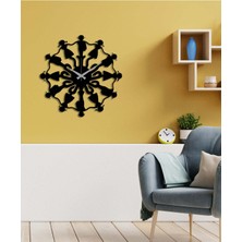 Artroya Happykid Metal Duvar Saati -Ev Dekorasyon - 40 X 40 - Cm - Siyah - Clock-206