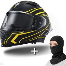 Scoyco FF-871 Flash Mat Siyah-Sarı Güneş Vizörlü Kapalı Kask