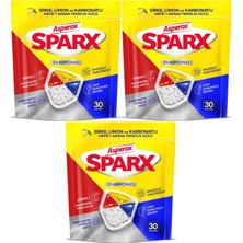 Asperox Sparx Bulaşık Makinesi Kapsülü 90 Adet Hepsi 1 Arada (Sirke-Limon-Karbonatlı) (3pk*30)