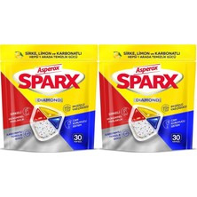 Asperox Sparx Bulaşık Makinesi Kapsülü 60 Adet Hepsi 1 Arada (Sirke-Limon-Karbonatlı) (2pk*30)