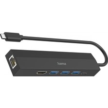 Hama Usb-C-Hub, 6 Ports, 3x Usb-A, Usb-C, Hdmı™, Lan / Ethernet