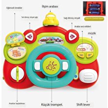 Deming Çocukların Çok Fonksiyonlu Direksiyon Oyuncağı, Araba Sürüş Müziği Bulmacasını Simüle Eder (Yurt Dışından)