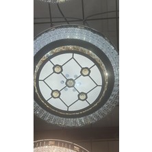 Deniz Işık Evi 40CM Çapında Kristal Taşlı Üç Renk Plafonyer LED Avize