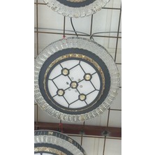 Deniz Işık Evi 40CM Çapında Kristal Taşlı Üç Renk Plafonyer LED Avize
