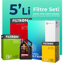 Filtron Audi A4 40 Dizel Filtre Bakım Seti Motul Motor Yağlı (2015-2021) 5 Li