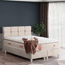 Setay Baza, Gümüş Ikili Set, Tek Kişilik Baza Başlık - Krem