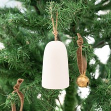 beige & stone yılbaşı ağaç süsü seramik beyaz çan