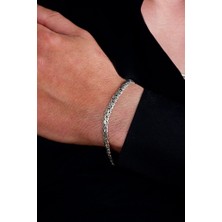 Ricco Jewellery 925 Ayar Gümüş  Yassı Kral Oksitli Bileklik • Ona Hediye