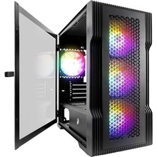 1st Player Trılobıte T3 Siyah 600W 80+ Raınbow 4X12CM Fan Temperli Cam Mesh USB 3.0 M-Atx Kasa