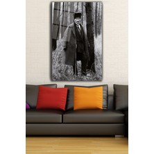 Home Dekors Atatürk Siyah Beyaz Cam Tablo, Ev Ofis Duvar Dekoru,  Büyük Tablo Dekor