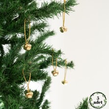 beige & stone yılbaşı ağaç süsü gold zil 5'li