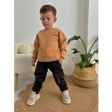 Zanoo Kids Erkek Çocuk/bebek Kışlık 3 Iplik Şardonlu Alt-Üst Eşofman Takımı