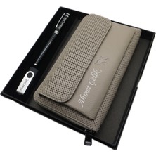 Signator Kişiye Özel Deri Portföy Cüzdan + Usb Bellek Ve Kalem Seti | Pierre Cardin Kalem + Deri & El Işciliği Cüzdan Seti | Isme Özel Hediyelik Set