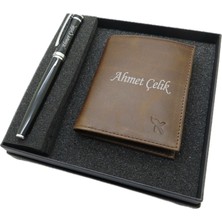 Signator Kişiye Özel Cüzdan Ve Kalem Seti | Pierre Cardin Kalem + Deri & El Işciliği Cüzdan Seti | Isme Özel Hediyelik Set