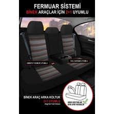 Kurra Store Fiat Talento Van 1.6 Ecojet (125 Hp) L1H2 2019 Uyumlu   Jakar Oto Koltuk Kılıfı Tam Set Siyah-Kırmızı