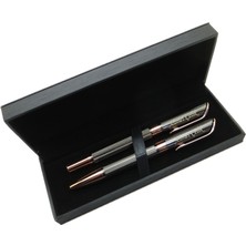 Signator® M430 Titanyum Balıksırtı Rose Gold Kalem Seti - Roller Kalem + Tükenmez Kalem | Isme Özel Kalem | Hediyelik Kalem