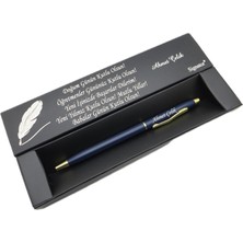 Signator® C524 Slim Lacivert Gold Tükenmez Kalem | Isme Özel Kalem | Hediyelik Kalem