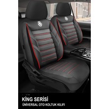 Kurra Store Volkswagen Sharan 2.0 Tdı (140 Hp) Bmt Scr 2013 Uyumlu   Jakar Oto Koltuk Kılıfı Tam Set Siyah-Kırmızı