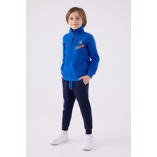 Rolypoly Mavi Eşofman Takımı Erkek Çocuk İçin %65 Pamuklu Örme Malzeme ile Rahat Kullanım