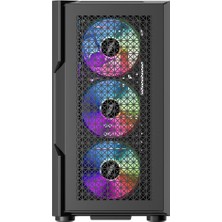 1ST Player Trilobite T7 Siyah 750W 80+ ARGB 4X12CM Fan Temperli Cam Mesh USB 3.0 Atx Kasa