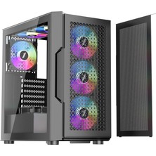 1ST Player Trilobite T7 Siyah 750W 80+ ARGB 4X12CM Fan Temperli Cam Mesh USB 3.0 Atx Kasa