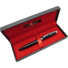 Signator® T559 Siyah Krom Taşlı Tükenmez Kalem | Isme Özel Kalem | Hediyelik Kalem