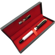 Signator® T428 Siyah Beyaz Gold Roller Kalem | Isme Özel Kalem | Hediyelik Kalem