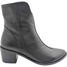 Çiğdem Kundura Gloria Paris FBE09 Kadın Deri Topuklu Bot Siyah 37